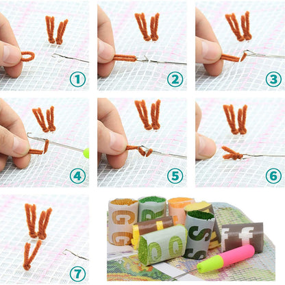 ZFFLYH Latch Hook Kits for Adults Kids, DIY Rug Tapestry Crochet Yarn Kits Crafts Mat Cushion Embroidery Arts with Printed Canvas for Home Decor Festival Gift,3 Mushrooms