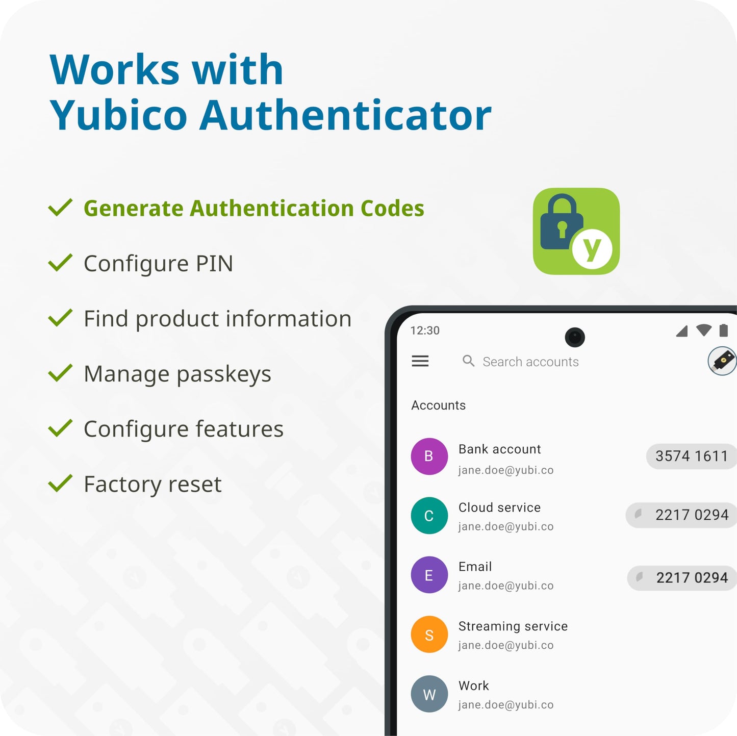 Yubico - YubiKey 5 Nano - Two-factor authentication (2FA) security key, connect via USB-A, compact size, FIDO certified - Protect your online accounts