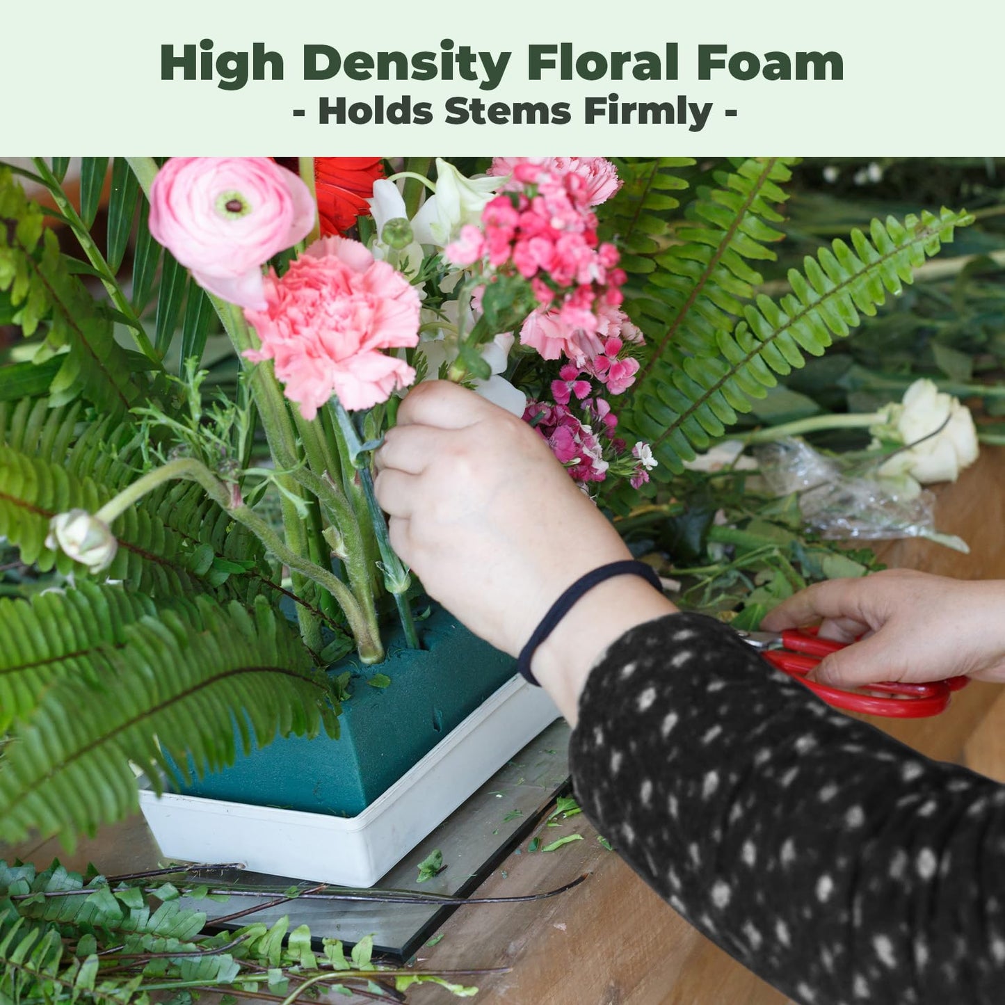 New 6 Pack Large Floral Flower Foam Blocks, Green Plant Foam for Flower Arrangements, Wet & Dry Florist Foam Styrofoam for Fresh and Artificial Flowers (7.5"L X 3.5"W X 2"H)