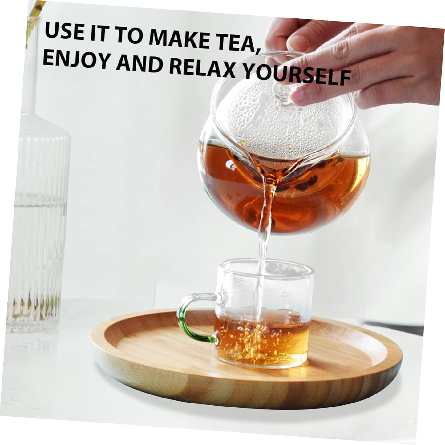 UPKOCH Tea Infuser Portable Heater Filter, Clear Japanese-style Teapot for Loose Leaf Tea Steeping