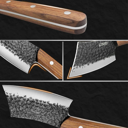 Kitory 5'' Professional Kitchen Cleaver Knife with Anti-Slip Handle for Meat, Vegetables, Bread & Bone