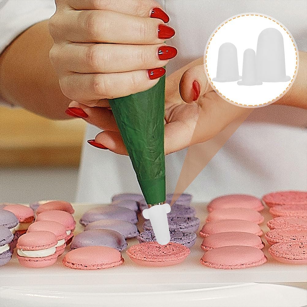 LIFKOME 8pcs Cake Frosting Tip Covers, Silicone Piping Tip Sleeves, Protective Cap Bakeware Set