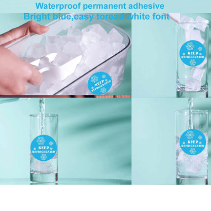 wootile Keep Refrigerated Stickers Waterproof 1.5 Inch Fluorescent Round Dots Blue Keep REFRIGERATED Food Packaging Warning Labels for Pharmacy, Drug Stores,Warning Labels,Health clinics,Drink 500Pcs