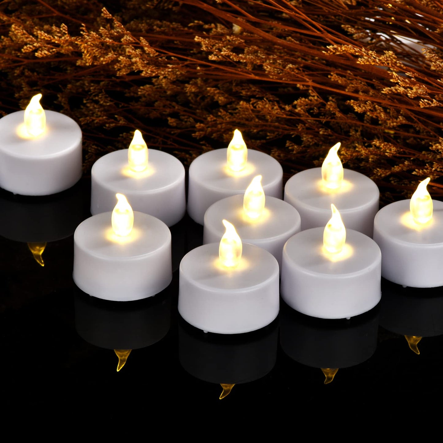 Paichi Flameless Tea Lights Candles, LED Battery Operated Electric Votive Fake Candles Realistic Flickering and 200+ Hours Long Lasting Bright for Celebrations Festivals (100 Pack, White)