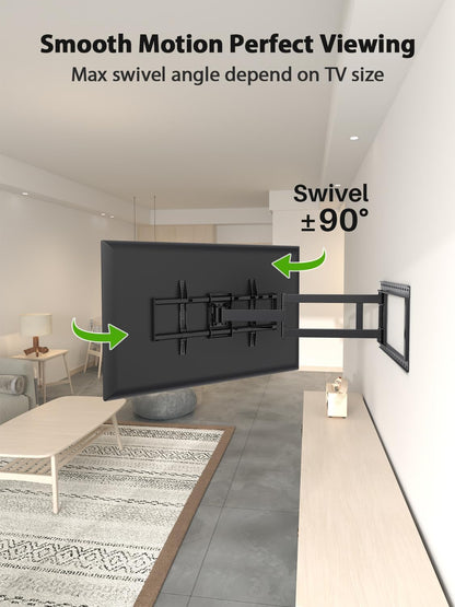 USX Mount Long Arm TV Wall Mount - Full Motion Design for 42-95 Inch TVs | 40 Inch Extension, Swivel & Tilt, 150lbs Capacity