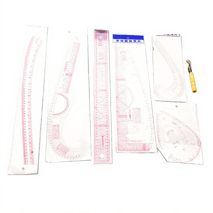 7PCS French Curve Ruler Set, High Accuracy Complete Tools Hip Curve Ruler with Scale, Sewing Ruler | Sewing Tools | Sewing Rulers | Craft Ruler for Beginners Tailors Pattern