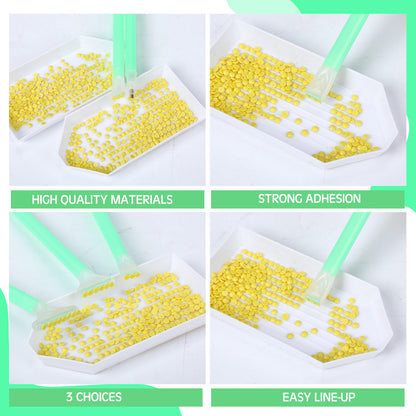 Affrolling 90 Pcs 5d Diamond Art Painting Tools and Accessories Kits Include Drill Pens with 3 Drill Sizes, Plastic Diamond Trays, Glue Clay, Rhinestone Art Painting DIY Accessories (White and Green)