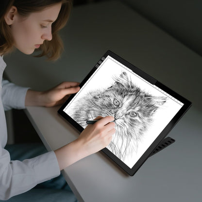 Bylitodt Cordless A4 Light Pad, Diamond Art Light Board with Stand, Tracing Box with 6 Brightness, Artist Tracing Table for Drawing, Weeding Vinyl, Sketching, Animation, Diamond Painting Accessories
