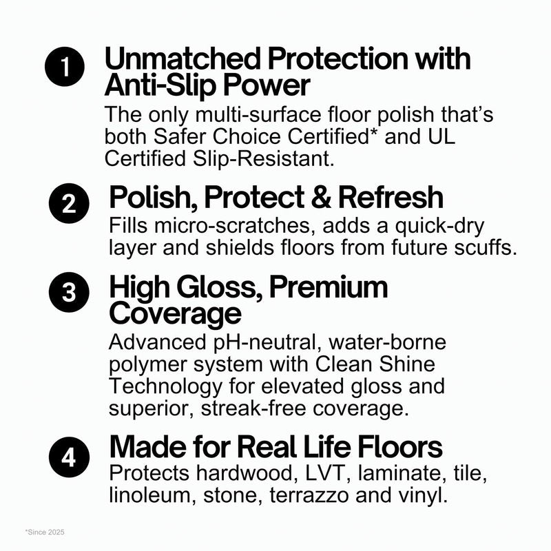 Quick Shine Multi-Surface Floor Finish-Polish 27oz-2pk | Safer Choice, No PFAS, pH Neutral Clean Shine Technology | Squirt & Spread | For Wood, Laminate, LVP, LVT, Tile & Stone | Made in USA