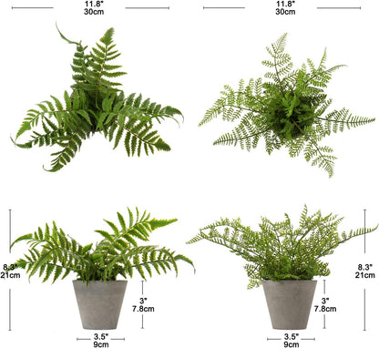 Briful 2PCS Faux Fern Eucalyptus Potted Plants, Artificial Greenery Décor for Indoor Home Office Bathroom