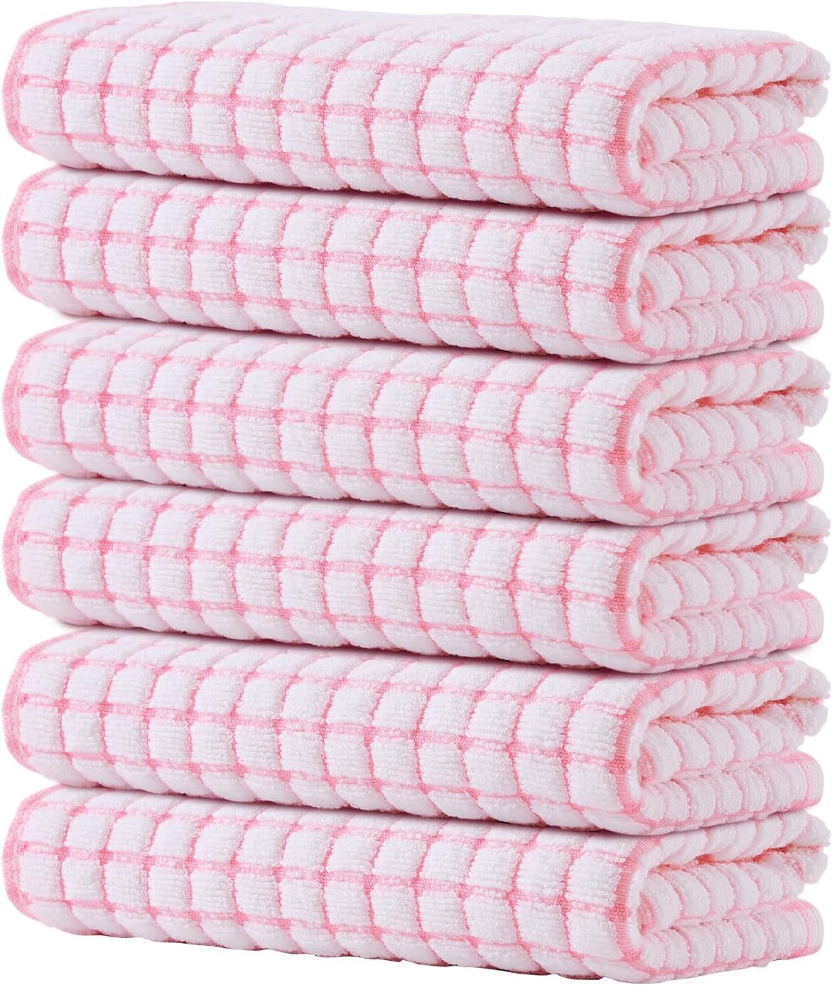 6 Pack 16 25 Inches Kitinjoy Cotton Terry Kitchen Towels, x Super Soft and Absorbent Dish Towels, Quick Drying Hand