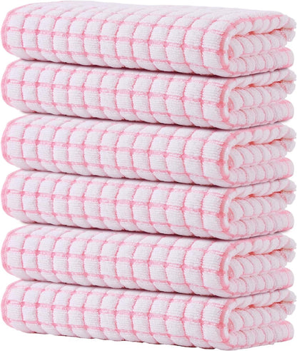 6 Pack 16 25 Inches Kitinjoy Cotton Terry Kitchen Towels, x Super Soft and Absorbent Dish Towels, Quick Drying Hand
