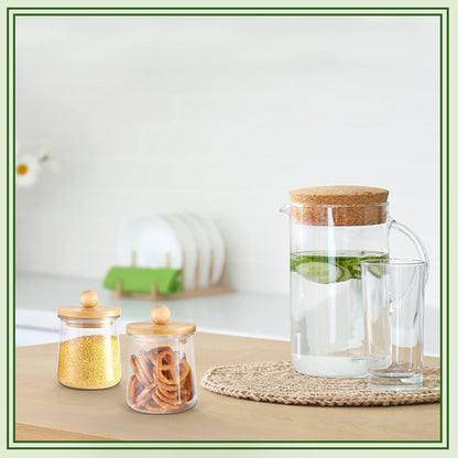 12 2. 64 1. 97 Inch Tessco for you Tessco Pcs Yogurt Jar Lids Bamboo Wood with Silicone Sealing Rings Lids Compatible