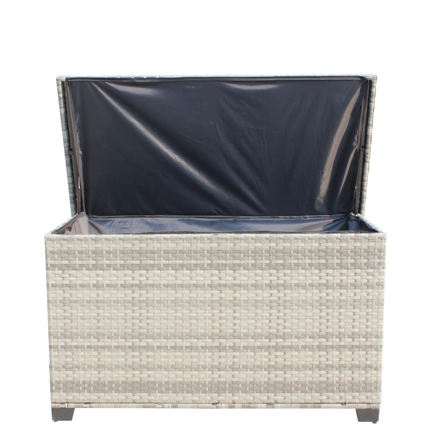 Geelife Wicker Patio Furniture Storage Box Grey