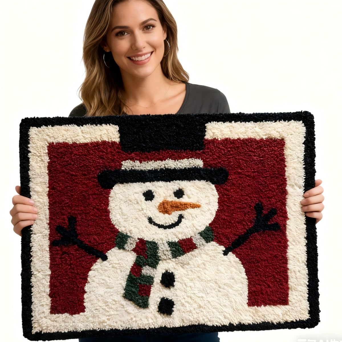 DIY Latch Hook Rug Kit Lion Stamped Carpet Tapestry 52x38cm Yarn Hooking Crochet Mat Home Floor Decoration