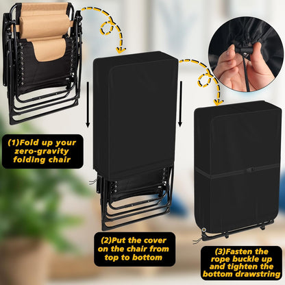 2 Pack Zero Gravity Chair Cover, AHIER Outdoor Chair Covers Waterproof Lawn Beach Patio Chair Cover with Fixed Rope
