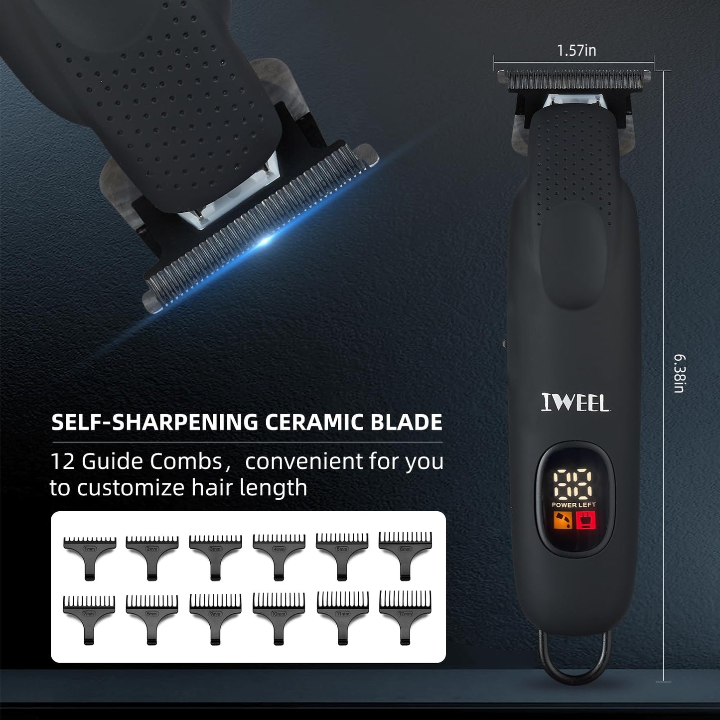 Beard Trimmer for Men Professional Hair Trimmer for Men Hair Clippers Eletric Razor Shavers Zero Gapped T Blade Edgers Liners Cordless Rechargeable Mustache Grooming Kit for Body