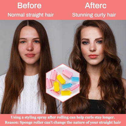 MAQIHAN 36PCS Foam Hair Rollers - Sponge Rollers for Heatless Hair Curler for Short/Long Curling Sleep rolos para cabello Jumbo Large Sponge Curlers Soft Sleeping Thin Hair Curl Overnight rulos