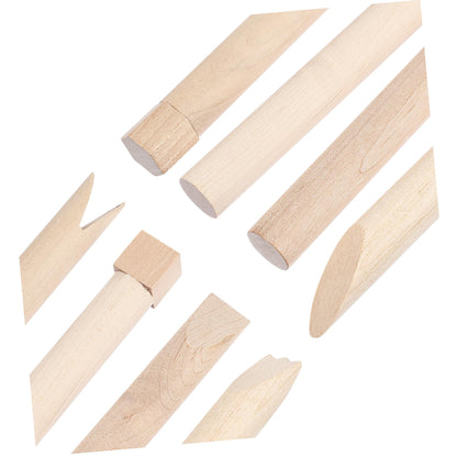 Garneck 12Pcs Wooden Clay Tools Set for Kids: Dough Rolling Modeling Accessories Pottery Sculpting Kit Modeling Accessories for Early Education Art Craft Activity Home School