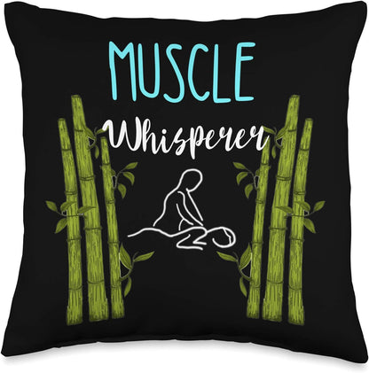 Muscle Whisperer Massage Therapist Masseur Relaxation Spa Throw Pillow, 16x16, Multicolor