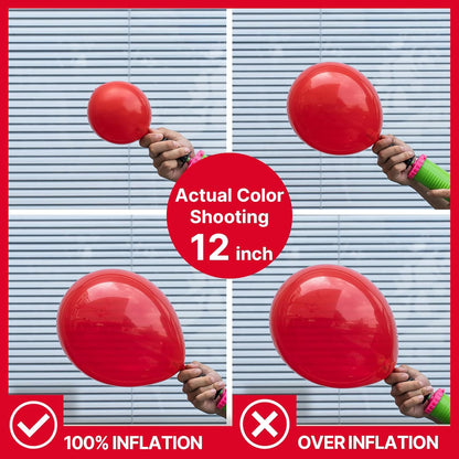 PartyWoo Red Helium Balloons - 100pcs 12 Inch for Birthday, Graduation & Celebrations