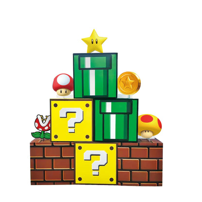 Cuteiush 6PCS Big Party Boxes with 6 Centerpieces, Question Brick Pipe Boxes for Birthday, Christmas, Halloween, Game Party & Classroom Favors (11.8 x 11.8 Inch)
