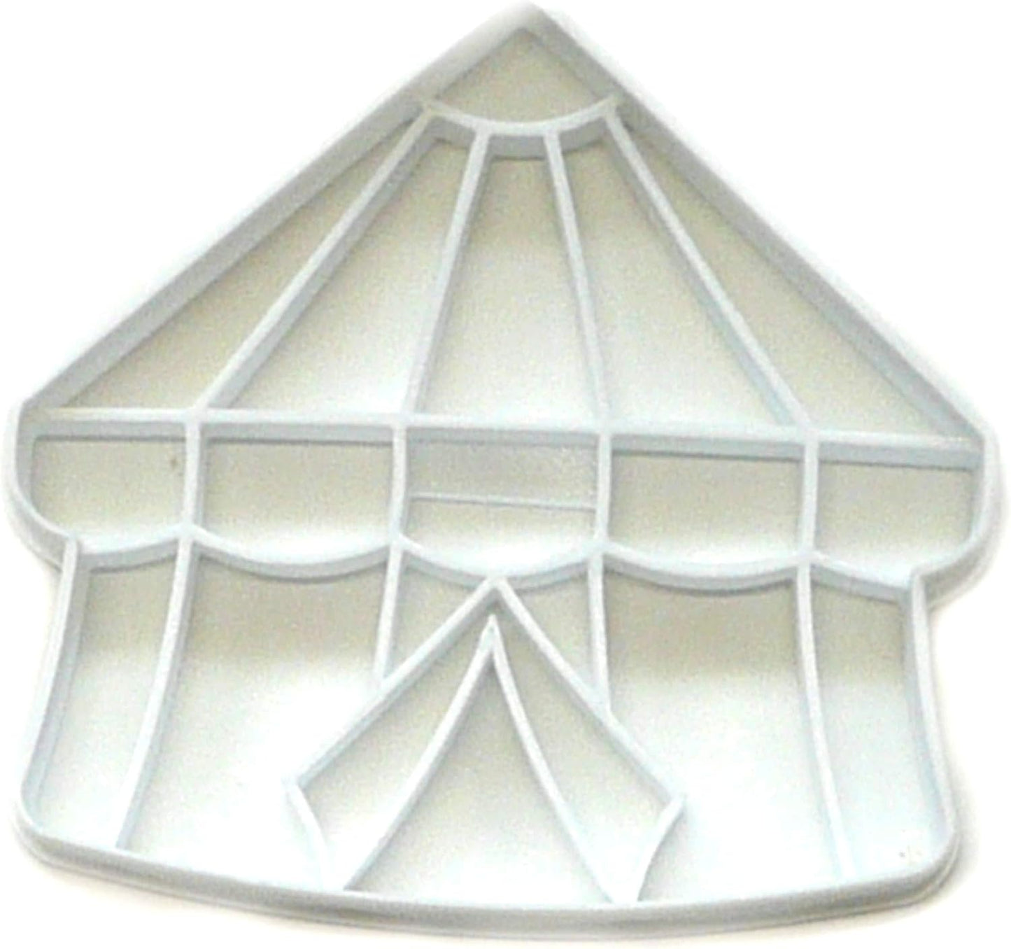 DETAILED CIRCUS TENT COOKIE CUTTER - White Plastic, Hand Wash Only, Made in USA