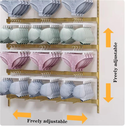 Wall-Mounted Underwear Display Stand, Metals, Lingerie Garment Rack, Retail Sock Show Shelves, Supermarkets Commercial Clothing Store Shelf, for Bras, Shorts, Hats(White,150 * 150cm)