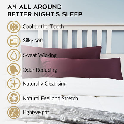 YnM Cooling Pillowcase 2 Pack, King Size (21''x40''), Burgundy