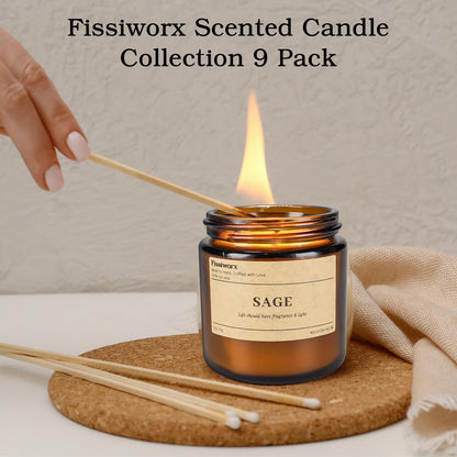 9 Pack Soy Candles for Home Scented |（Vanilla/Lavender/Sage） Long-Lasting 270 Hours, Natural Scented Candles Gift for Women & Men, Birthday, Mother’s Day, Christmas, Thanksgiving