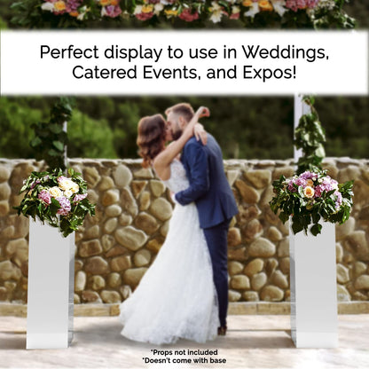 Tall Display Cube 12" W x 12" D x 40" H No Lid White Acrylic Pedestal Art Sculpture Flowers Pillar Column Prop Post Stand Display Box by Marketing Holders