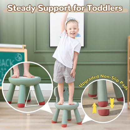 13, KidBloom Toddler Chair, Plastic Kids Dinosaur Chair, Anti-Slip Toddler Chairs for Table with Dinosaur Backrest
