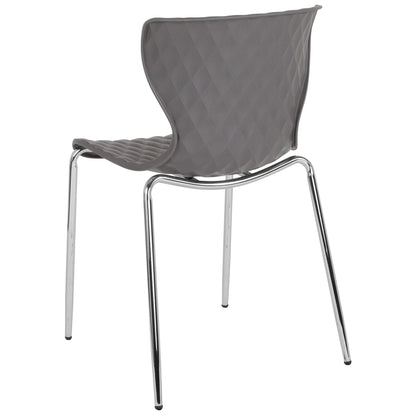 Flash Furniture 4 Pack Lowell Contemporary Design Gray Plastic Stack Chair