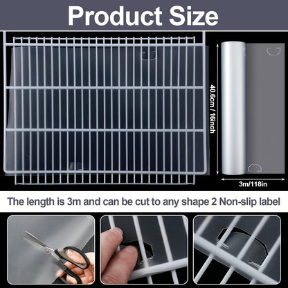 Kathfly Wire Shelf Liner, Waterproof Non-Adhesive Covers for Refrigerator Pantry, 10 Feet Roll (16 Inch Wide)