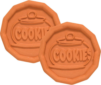 Mrs. Anderson’s Baking Brown Sugar Saver Set of 2, Cookie Design, Natural Terracotta, Keeps Sugar Softer