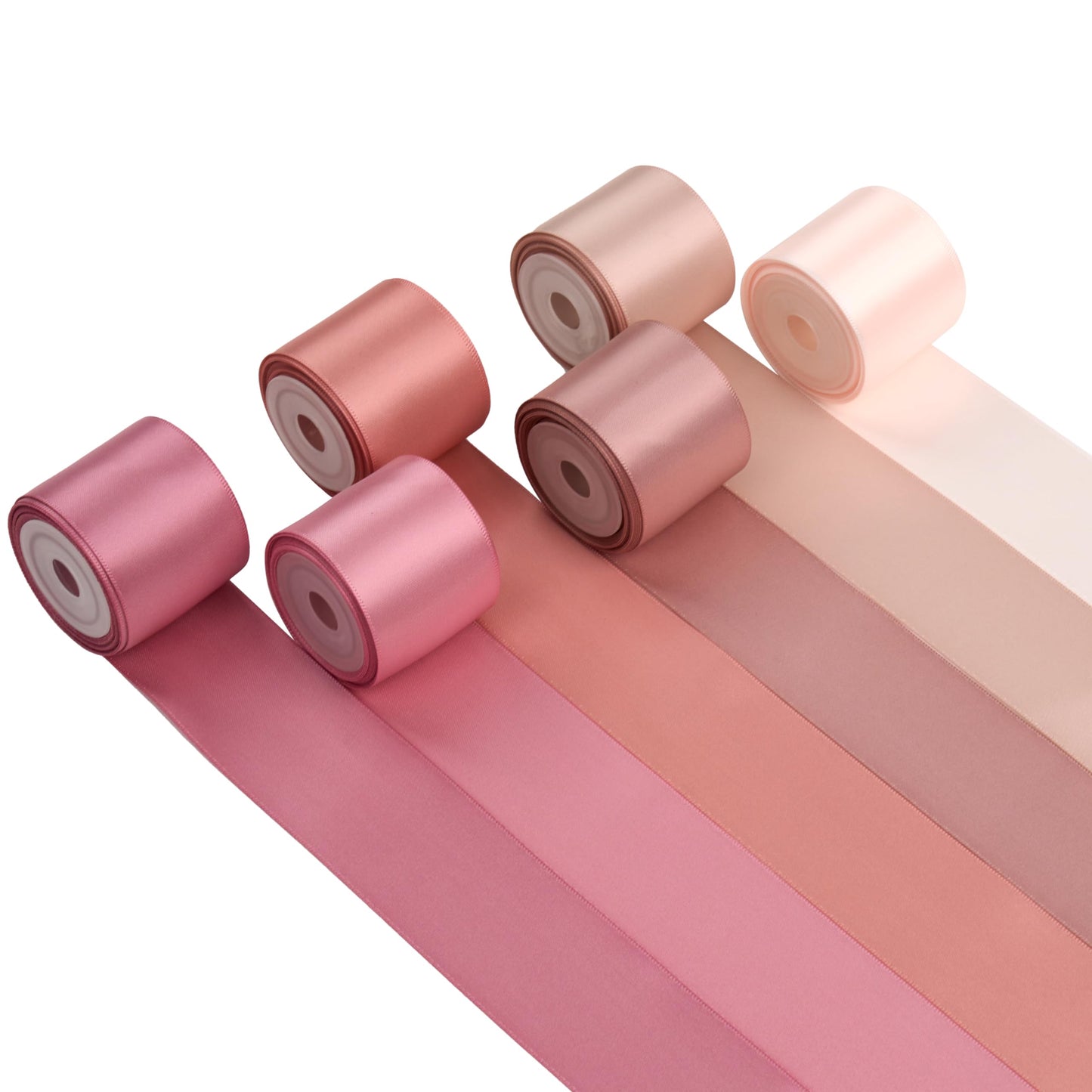 MAYREEL 1.5 Inch Dusty Rose Satin Ribbon Rose Pink Ribbon Thick Double Faced for Gift Wrapping Flower Bouquet Wedding Valentine's Day Mother's Day 6 Rolls x 5 Yards Total 30 Yards