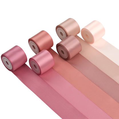 MAYREEL 1.5 Inch Dusty Rose Satin Ribbon Rose Pink Ribbon Thick Double Faced for Gift Wrapping Flower Bouquet Wedding Valentine's Day Mother's Day 6 Rolls x 5 Yards Total 30 Yards