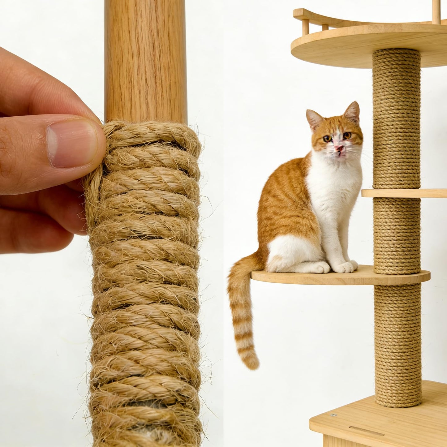 WEISGJA 165 Feet Natural Jute Twine, 6mm Heavy Duty Thick Braided Jute Rope Roll, Decorative Natural Sisal Rope for Cat Trees, DIY Projects, Gardening, Home Decor, Crafts, Packaging (6MM)
