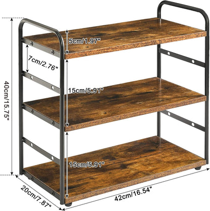 Set 2 3-Tier Counter Countertop Counter TWJ001H-2 IBUYKE of Bathroom Organizer, Tray Storage Shelf, Kitchen Spice Rack