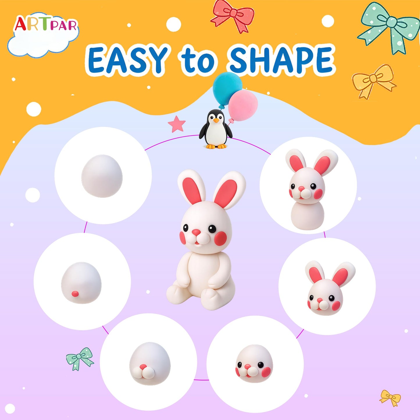 ARTPAR Air Dry Clay for Kids,90 Colors Modeling Model Magic Clay,DIY Molding Clay Starter Kit with Sculpting Tools,Soft and Non-Sticky,Art and Crafts for Boys & Girls 3-12 Years Old.