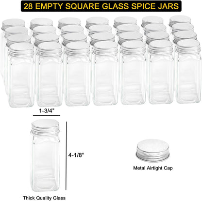 20 386 Set Countertop, 20 9.8" 10.8H, SpaceAid Spice Rack Organizer with Spice Jars, Spice Labels, Chalk Marker