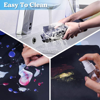 LET'S RESIN Extra Large Silicone Mat for Crafts, 27.7'' x 19.7'' Nonstick & Nonslip Silicone Crafts Mat, Multipurpose Heat-Resistant Table Protector Silicone Sheets for Resin, Liquid, Paint, Clay