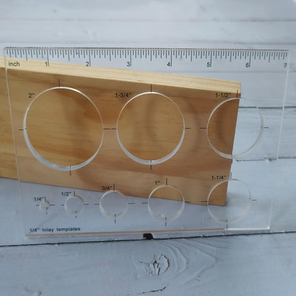 Kingria 8 in1 Bowtie Jia Router Template for Woodworking 1/4'' Thick DIY Router Template Jig Kit Acrylic Circle Inlay Template Decorative Guide (Circle)