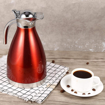 Stainless Steel Coffee Pot, Practical Tea Pot with Comfortable Plastic Handle for Serving Coffee, Tea, Hot Chocolate
