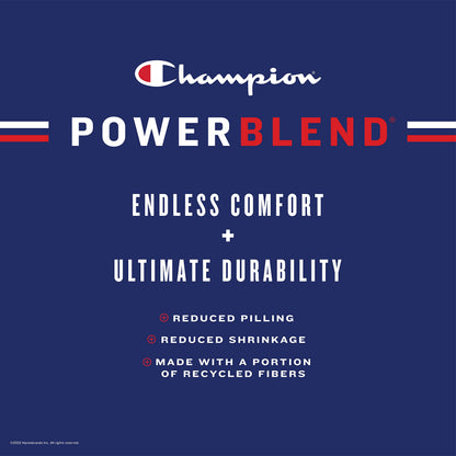 Champion Men's Pullover Fleece Hoodie, Standard Fit, Midweight, Available in Regular and Big & Tall, Black-Classic Script Logo, Medium
