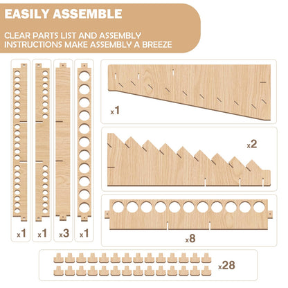 ARFETIGO Extra Large Wooden 9-Tiers 99 Bottles' Capacity Wooden Paint Organizer & Paint Brush Rack for Acrylic OIL Craft Hobby Mini Model Painting Organizer for Artists (Vertical)
