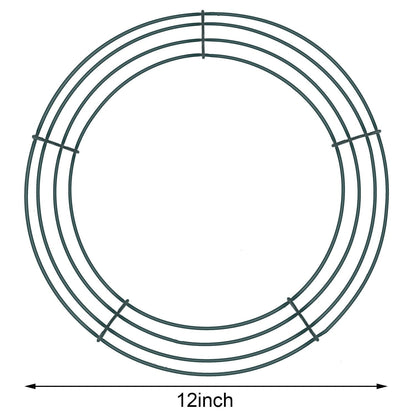 Sumind 3 Pack 12 Inch Green Wire Wreath Frame Metal Wreath Form Round Wire Frame for Christmas Weddings Decor DIY Crafts Floral Projects Home Front Door Garden Outdoor Arrangements Holiday