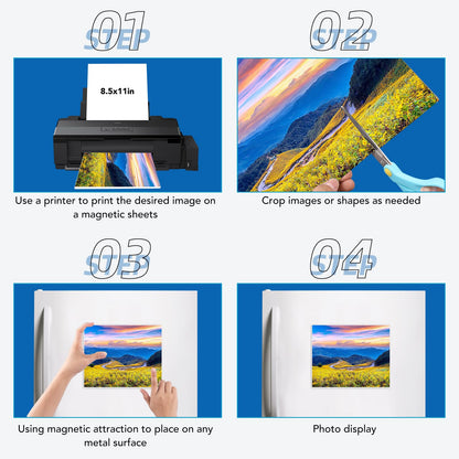 DIYMAG Printable Magnetic Sheets, Flexible Magnet Sheets Glossy Non Adhesive Magnetic Paper for Inkjet Printer Photo DIY Crafts 8.5 x 11 Inch 15Pcs