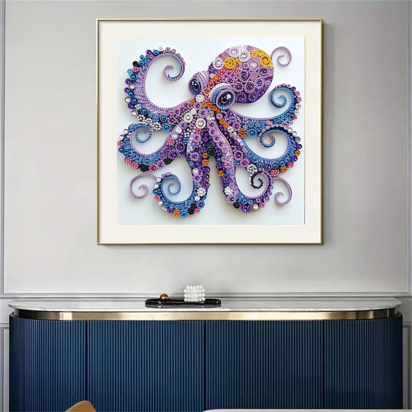 SHICERNHJ 5D Diamond Painting Kits for Beginners,Animal Special Shape Diamond Art Kits for Purple Octopus DIY Crystal Rhinestones Paint By Diamonds and Crafts for Adults Home Wall Decor 12 X 12inch