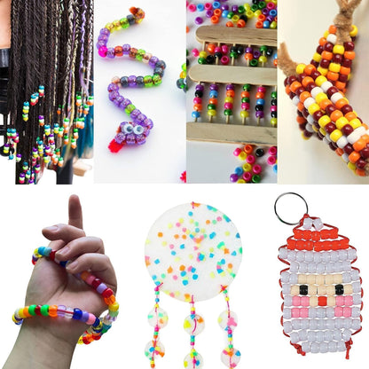 LIS HEGENSA 6300 Pcs DIY Childrens Crafts Beads Friendship Bracelet Kit, Pony Beads Letter Beads and Bracelet Making Kit, Colorful Charms, Used for Custom Necklace Bracelets and Jewelry (6300PCS)
